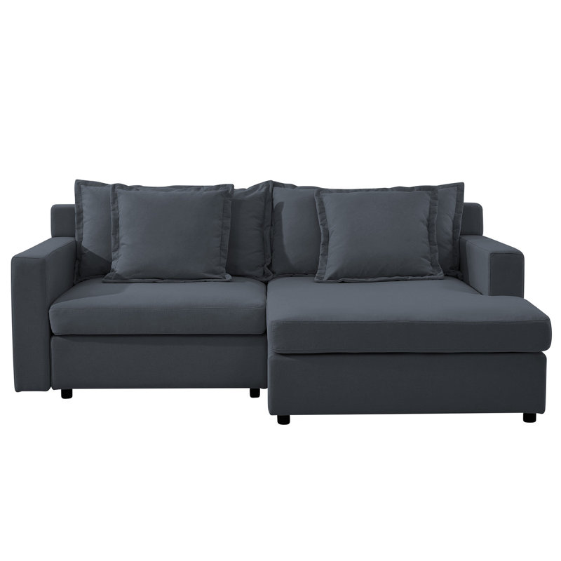 Canapé modulaire en L 84,6 po, Lin gris foncé