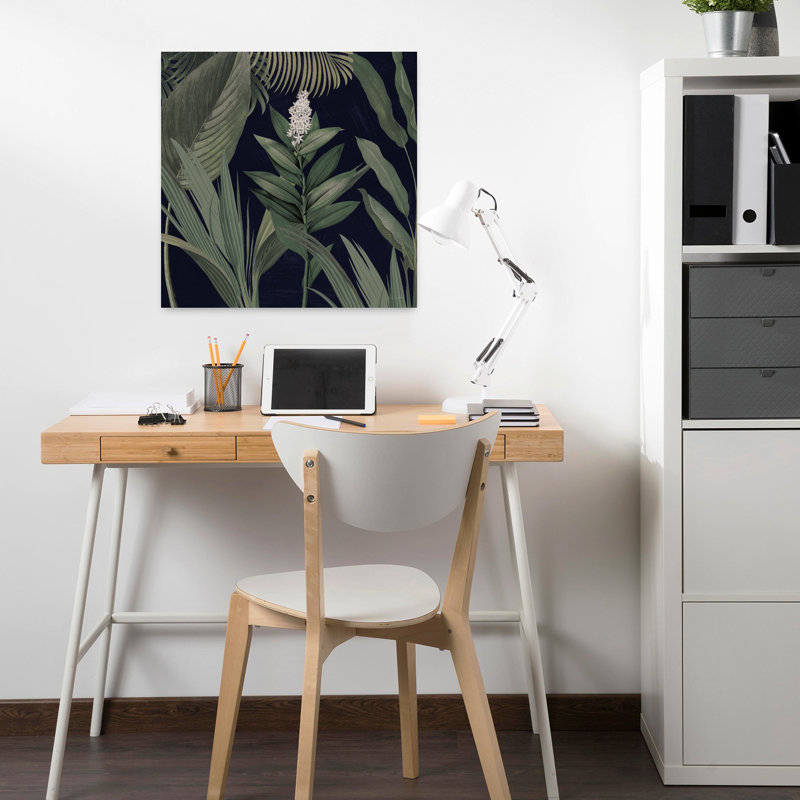 «Dramatic Tropical I Light Abstract Palm Tropical», art floral, H 18 po x l 18 po