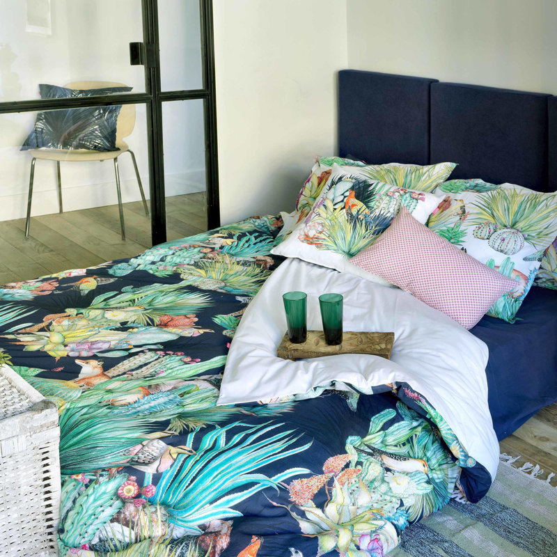 Bay Isle Home Vavla Cotton Floral Duvet Cover Set with Pillowcases, Double Duvet Cover + 2 Pillowcases