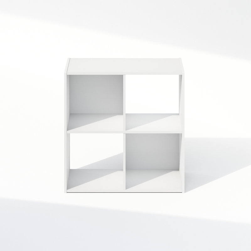 Anzalone Bookcase, White, (4 Shelves) 23.8" H x 23.7" W x 11.7" D