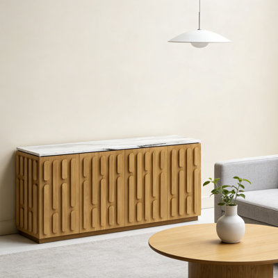 French-style wavy-panel dining cabinet