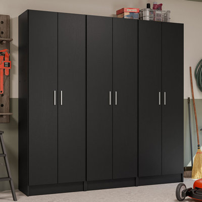 Corrigan Studio Garage Set 3 Pantry Storage Cabinet with 15 Utility Shelves 71"L Wooden Organization Unit for Garage by Hokku Designs