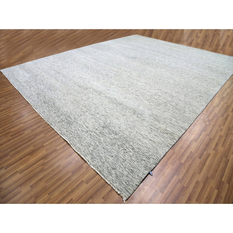 Tapis unique gris 14 pi x 18 pi Asaldis