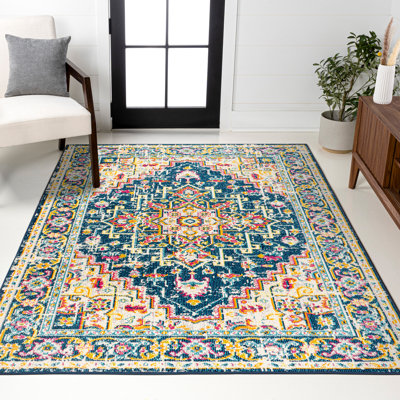 Tapis bleu / beige Brooklyn