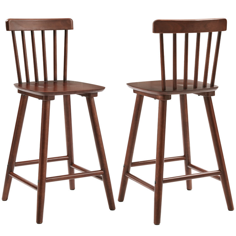 Tabouret Baggett, Tabouret de comptoir (siège d'une hauteur de 24 p, 2, Noyer