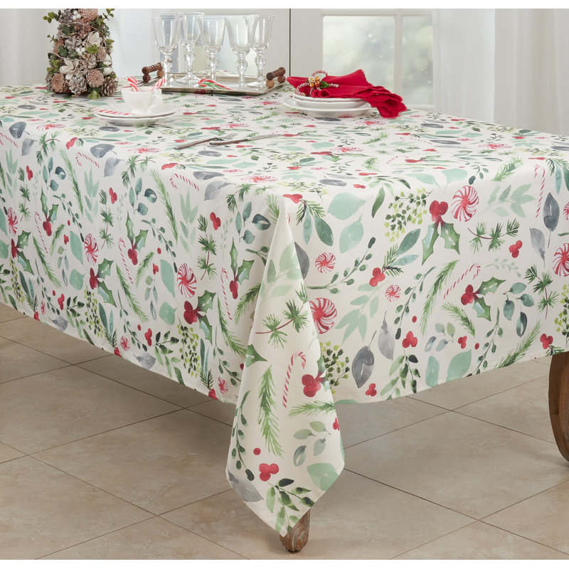 Sara B Christmas Tablecloth, 65" W x 140" L