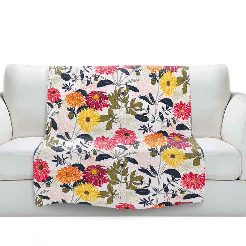 Couverture sherpa doux dahlia page, l 51 po x L 60 po