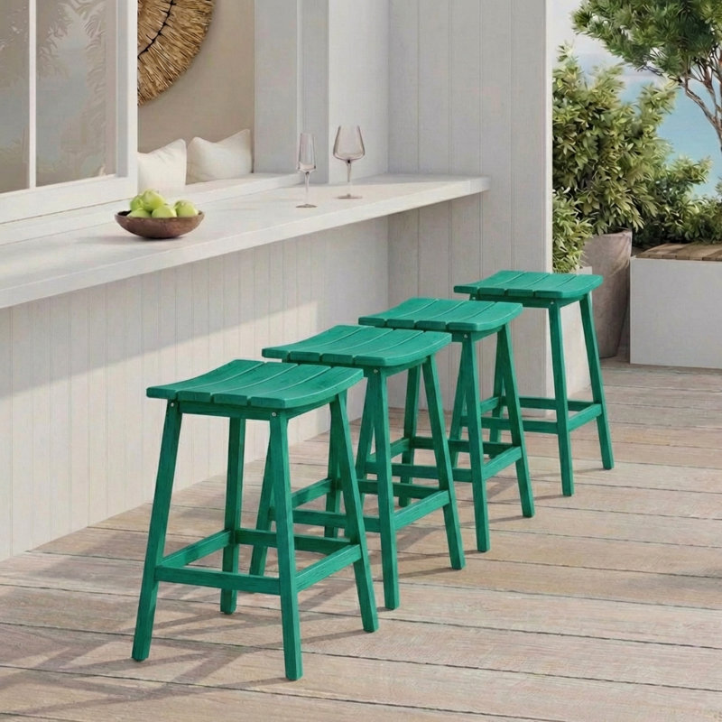 Tabouret de comptoir de cuisine Backless, Bleu lac, 24"