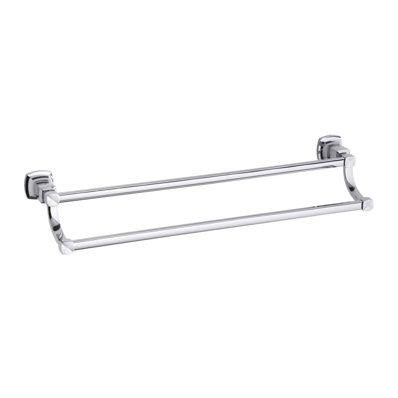 Margaux® Double 24" Wall Mounted Towel Bar, Polished Chrome