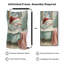 Très grande reproduction d'art sur tissu - Décoration de chambre à coucher fantaisiste bonhomme de neige sarcelle - «Assemblage requis (cadre non fini)»-131380788