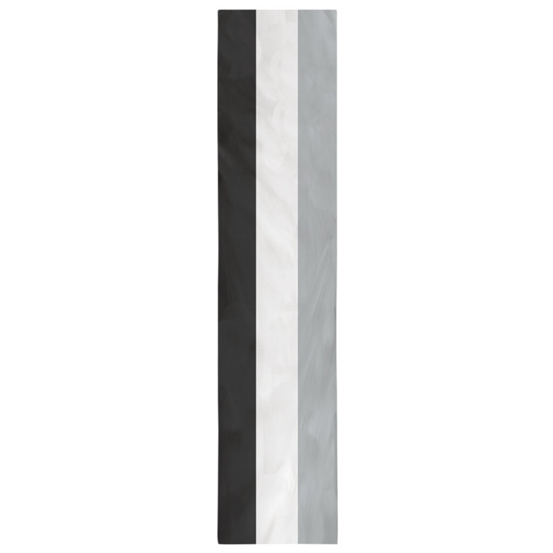 Las Vegas Football Stripes Table Runner, 90" L x 16" W, Silver/Black, Polyester