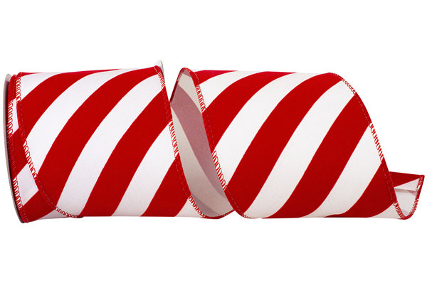 Candy Cane Red Sparkle and White Wire Edge Premium Holiday Tree Decorating Bow Gift Wrapping Ribbon 2.5 Wide by 50 Yards