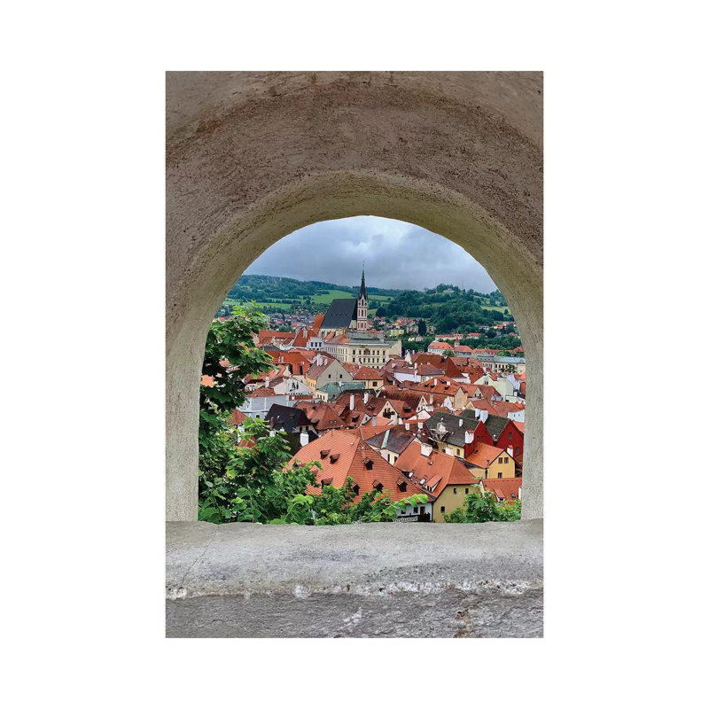 Village Through The Window by Susan Vizvary - Gallery-Wrapped Canvas Giclée on Canvas, Canvas, 20.32 cm H x 30.48 cm W