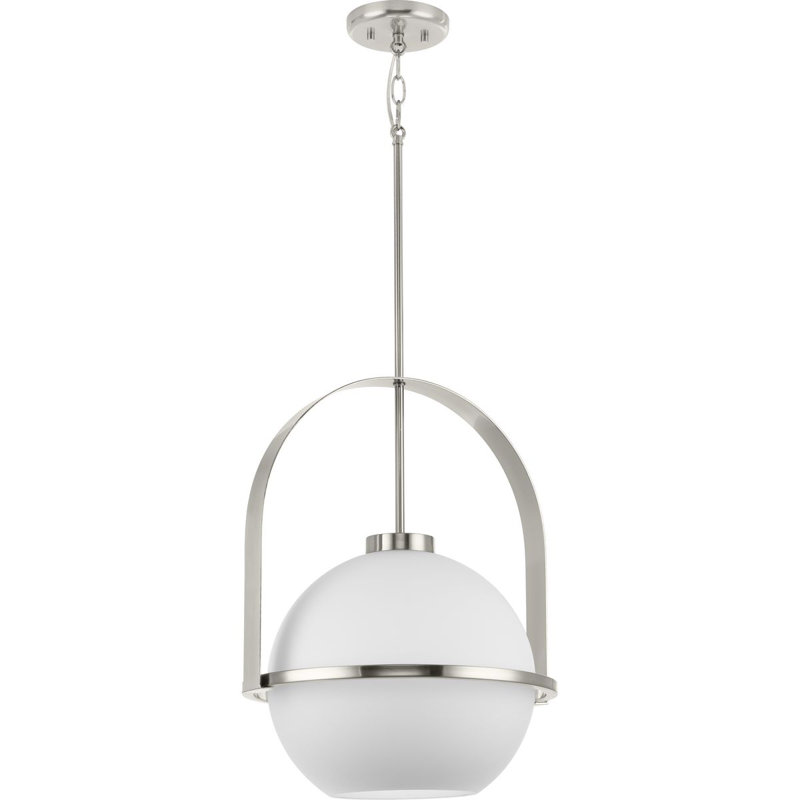 Jamya 1 - Light Single Pendant, Brushed Nickel, 21.62" H x 16.12" W x 16.12" D