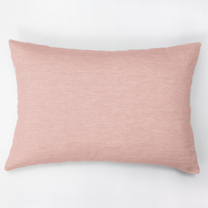 Darama Ash Grey Linen Sham, King, Pink