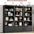 5 Tier Bookshelf with 2 Doors, 69"Tall Farmhouse Bookcase with Adjustable Shelves, 31.5''W Open Display Storage Rack for Home Office, Living Room, Library, Black W600-807166284-807166285