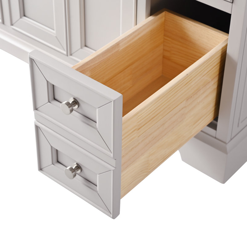 Thompson 42" W Single Bathroom Vanity, Taupe/Brushed Nickel