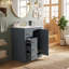 Meuble-lavabo 24 po avec lavabo en céramique intégré et armoire à trois tiroirs-1990870257