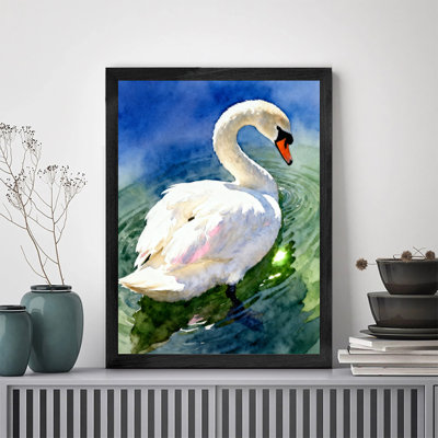 Art mural rétro noir, "The Bonny Swans", impressions de style rétro