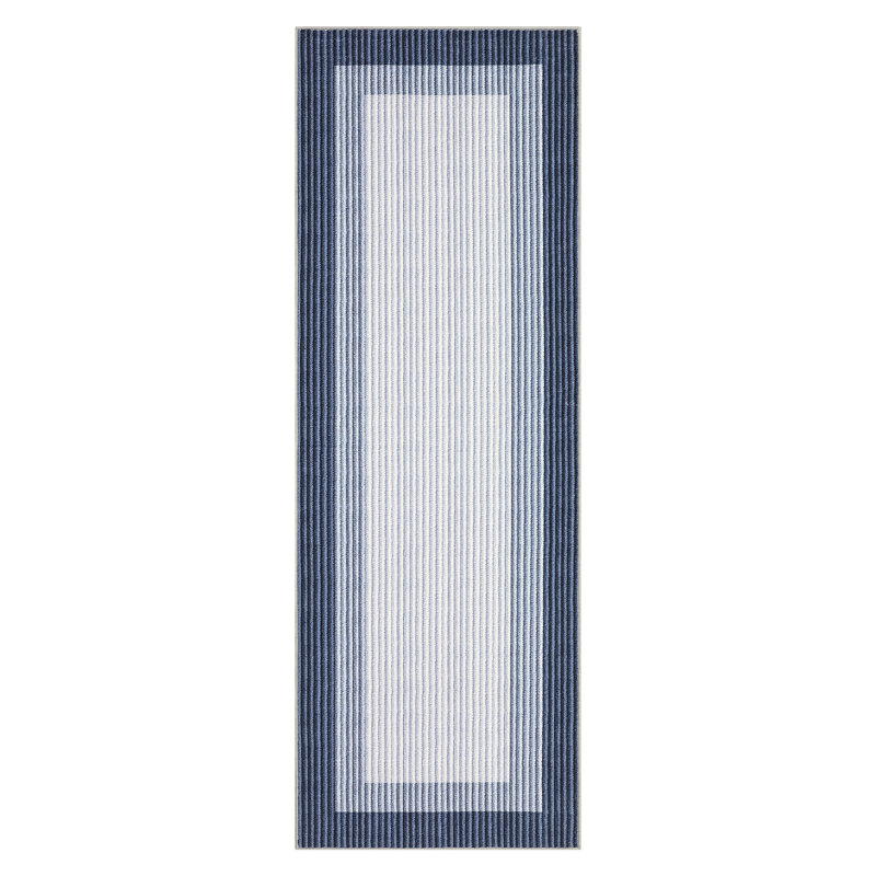 Modern Striped Bordered Printed (Not Woven)Rugs for Living Room Bedroom Decor Washable Low Pile Laundry Runner Rug Simple Neutral Carpet for Office Home Decor