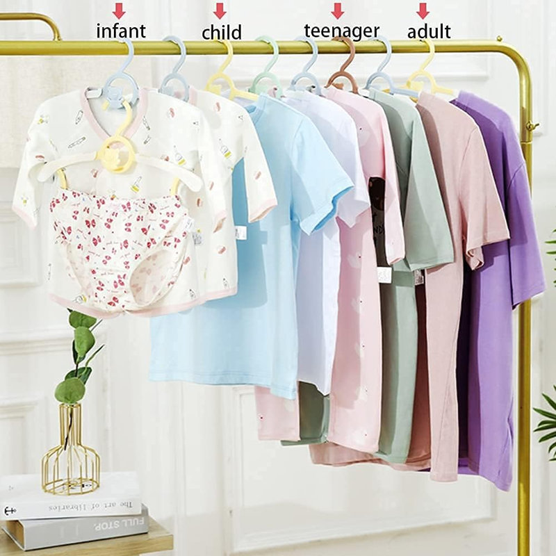 Cintres de garde-robe de bébé, cintres pour pantalons de blanchisserie antidérapants ultra-minces - 20 pièces cadeaux colorés - cintre réglable pour enfants