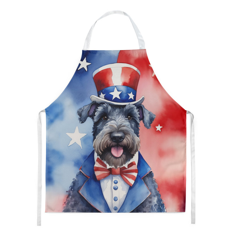 Patriotic American Apron, Kerry Blue Terrier