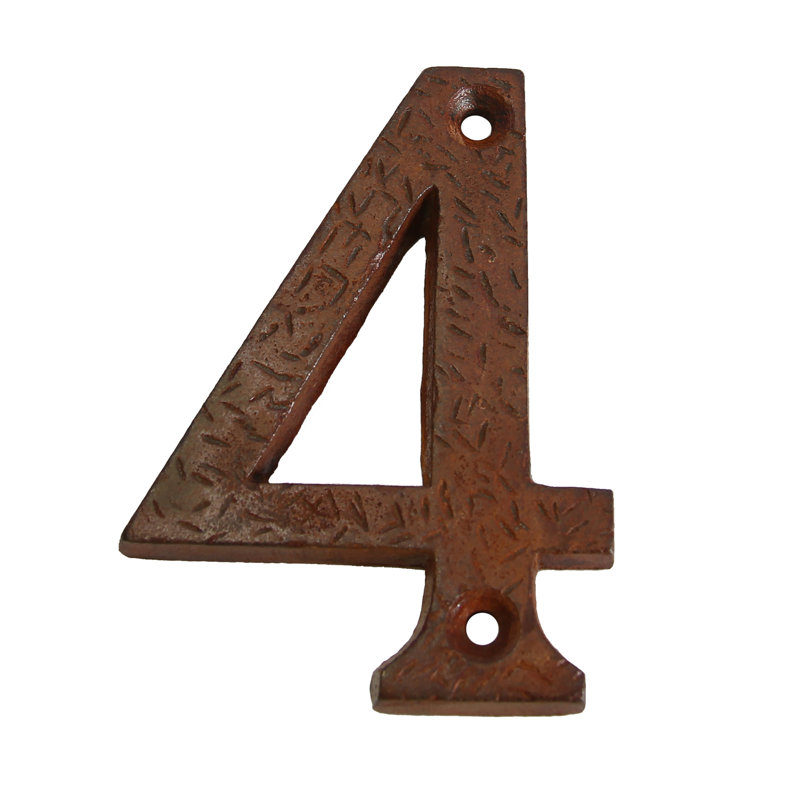 Numéro de maison 3 po, 4, Rouille