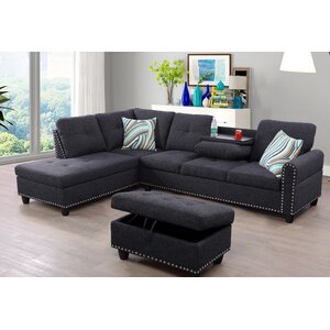 Charlton Home® Sciortino 3 - Piece Upholstered Sectional & Reviews ...