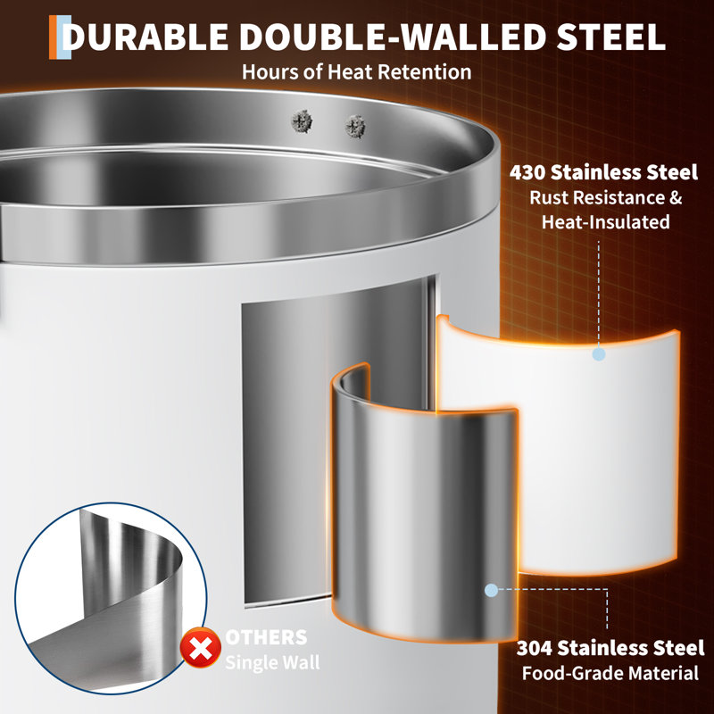 100 Cup Coffee Urn, 14L/3.8Gal Stainless Steel Hot Beverage Dispenser, Fast Brewing Coffee Maker for Catering, Parties, Weddings, Buffet, Offices, Restaurants