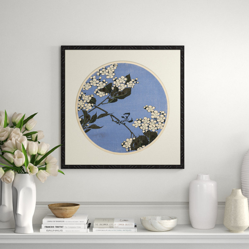 Cherry Blossom Woodblock III Giclee Print by Soicher Marin Archives, Black
