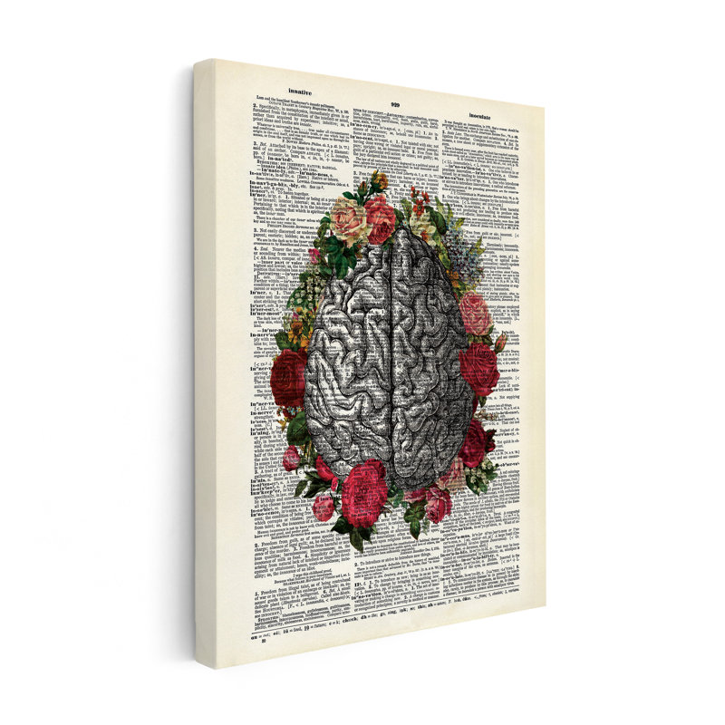 Cerveau fleuri n ° 2, Sans cadre, Canevas, H 16 po x l 20 po
