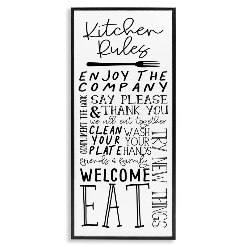 «Kitchen Rules», art de la giclée encadrée par Nicole DeCamp, H 24 po x l 10 po, Giclée encadrée noir minuit
