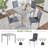 5-Piece Wooden Dining Table Set With A Square Table And 4 Upholstered Chairs For Kitchen & Dining Room
