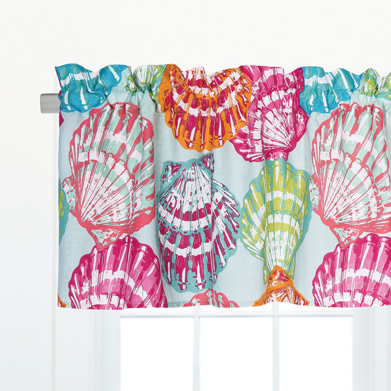 Merritt Island Coastal Cotton Seashell Valance Set
