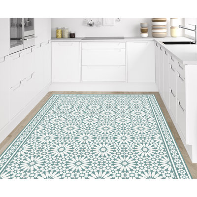 Enda Vinyl Machine Printed Area Rug