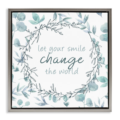 Cadre flottant «Smile change the world», conception de Kim Allen