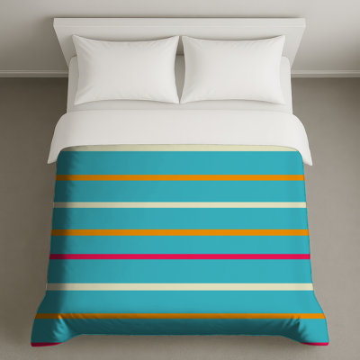 Turquoise Orange Pink Stripes Duvet Covers