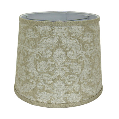 Beige Damask Drum Lampshade