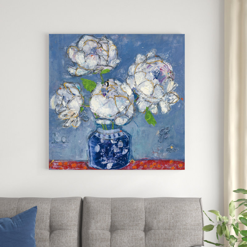 Vase de pivoines 1, H 36 po x l 36 po