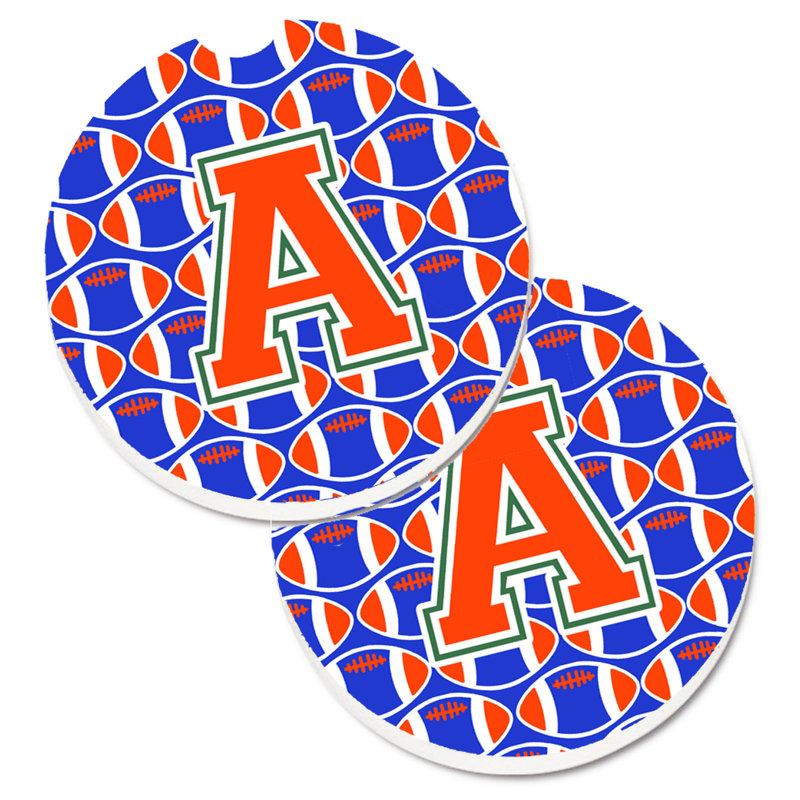 Sous-verre de football, A, Bleu / Orange