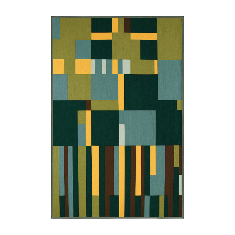 Pixelated Patches Rug, Rectangle 5' x 8'