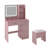 Lavin Makeup Vanity Set, Vanity Desk With Stool, LED Light Mirror And Charging Station-1763866657