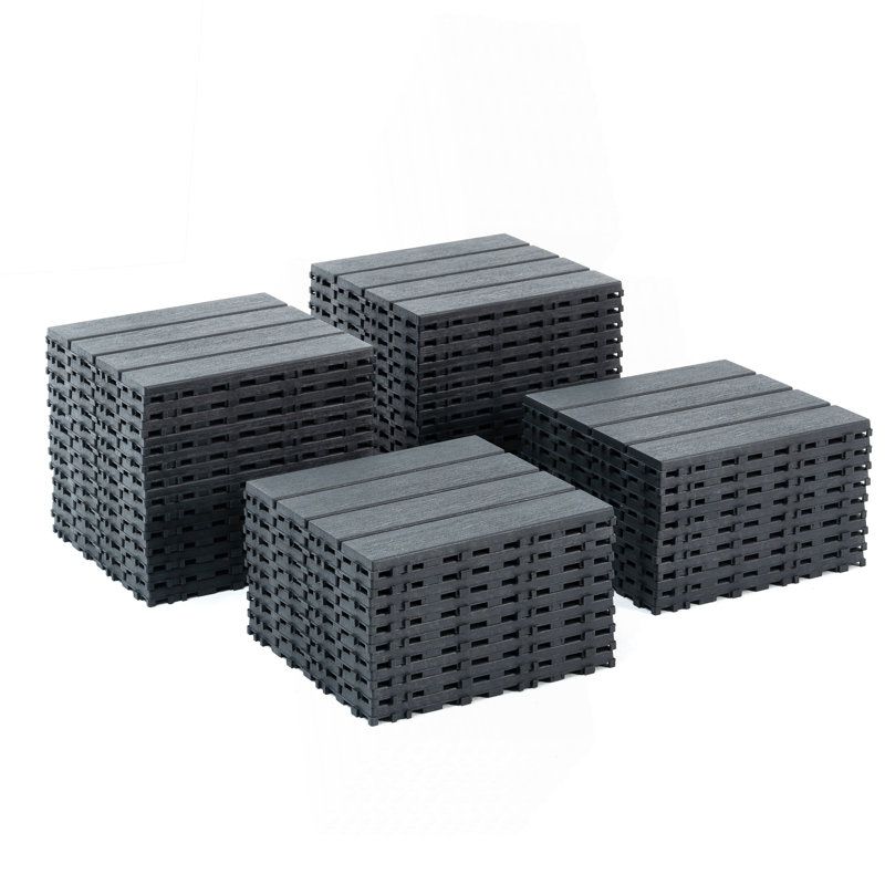 Carreaux de terrasse en plastique emboîtables, Gris