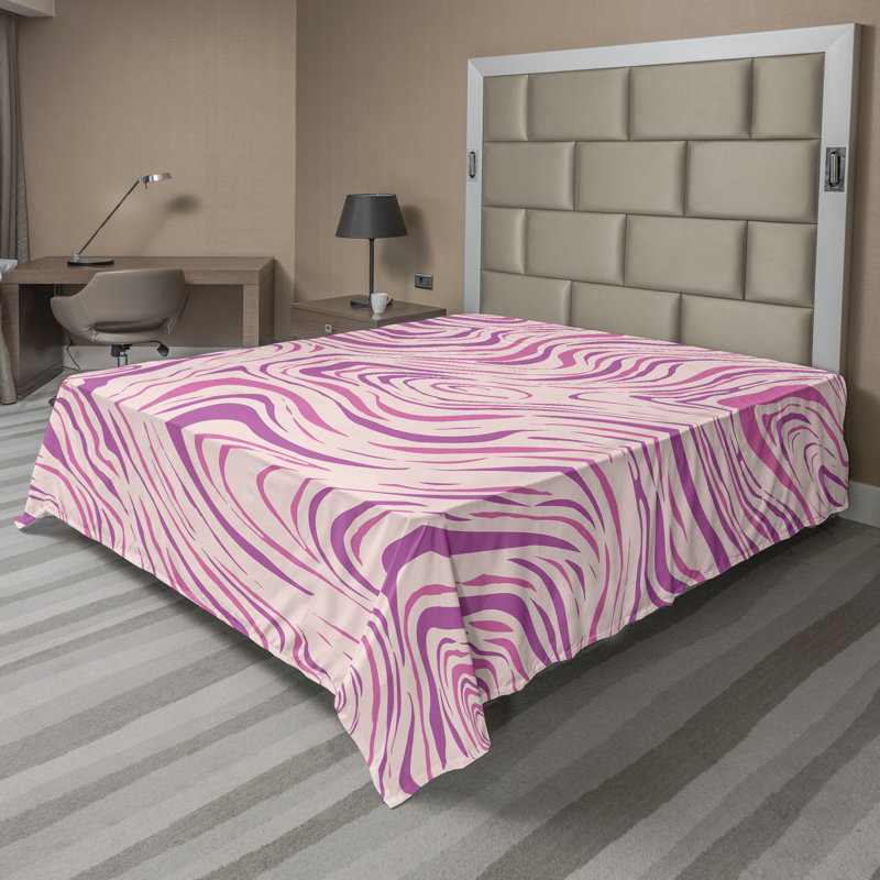 Drap plat moderne de style bohème Ambesonne, Rose pastel / motif abstrait rosé 2, Full Flat Sheet