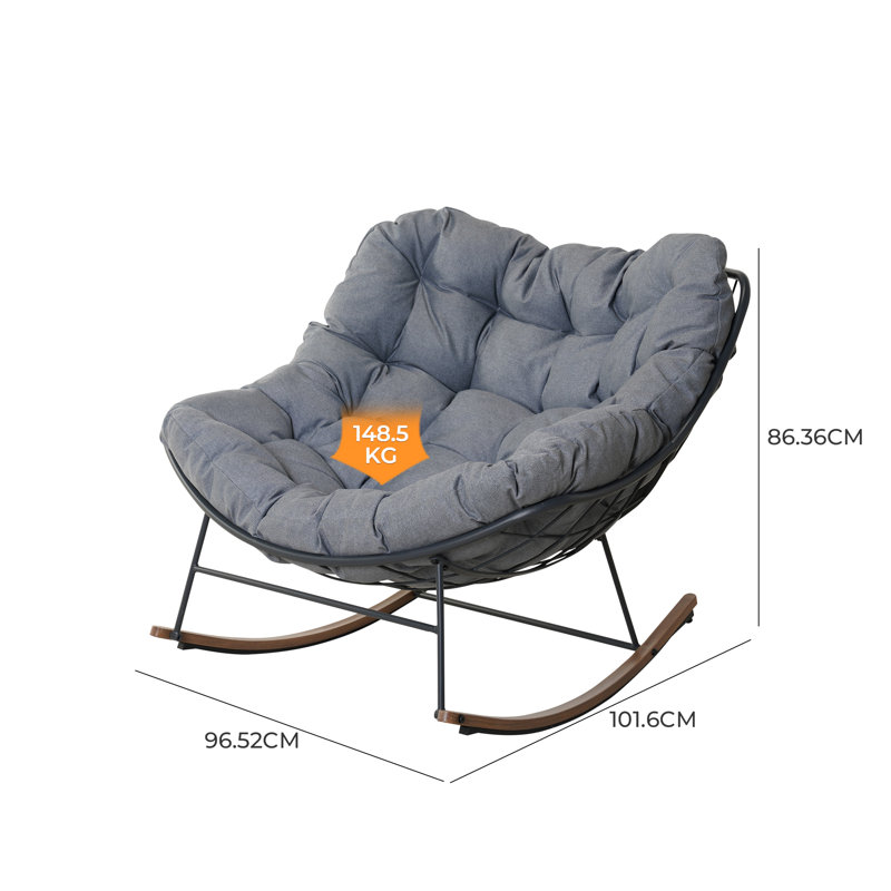 Powder Coated Steel Outdoor Chair, Dark Grey, Black