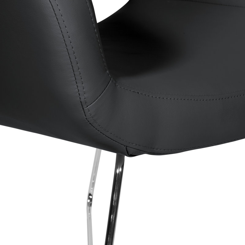 Launce Faux Leather Accent Chair, Black