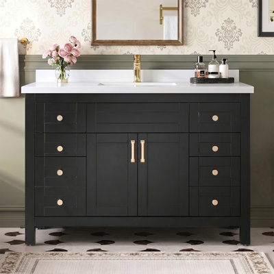 Meuble-lavabo 48 po avec lavabo encastré en céramique certifié CUPC