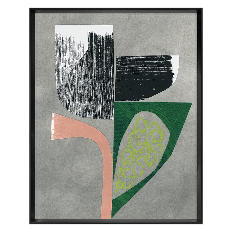 Flower Collage 9 Print by Renee Stramel, 30" H x 24" W x 1.75" D, Black Framed