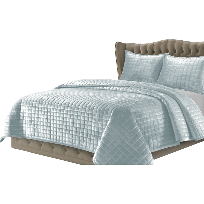 Glam Quilt, Haze Blue, Twin Quilt + 1 Standard Sham