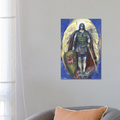 The Seven Archangels - Archangel Michael With Sword by Fanitsa Petrou - Wrapped Canvas Print